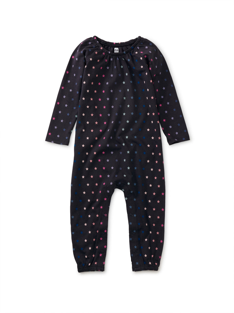 Raglan Baby Romper in Rainbow Stars - View 1