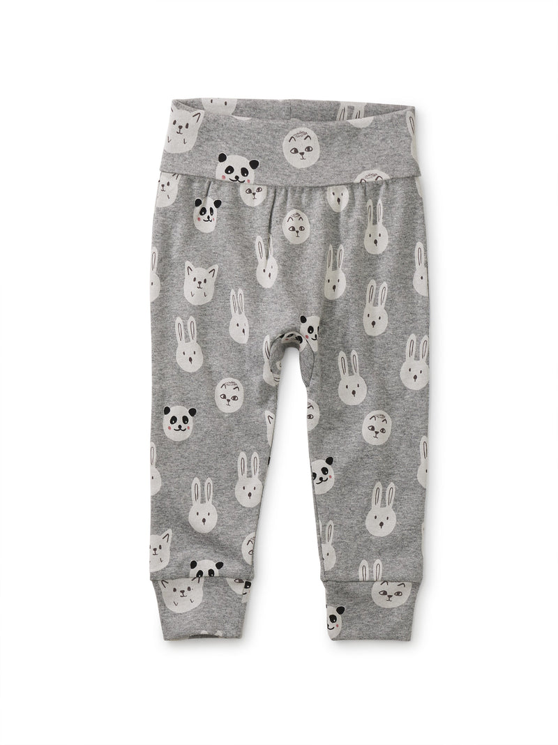Fold-Over Waist Baby Pants in Animal Buns - View 1