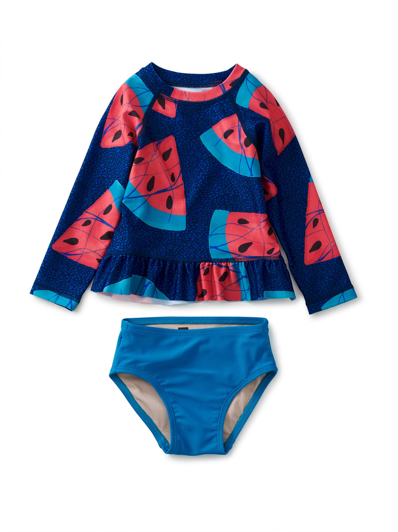 Rash Guard Baby Swim Set in Wax Print Watermelon - View 1