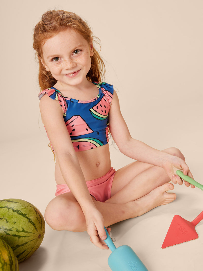 Ruffle Sleeve Tankini Swim Top in Watermelons - View 2