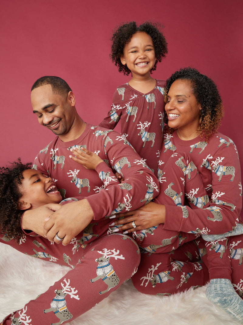 Adult Pajama Bottoms in Swedish Reindeers - View 2