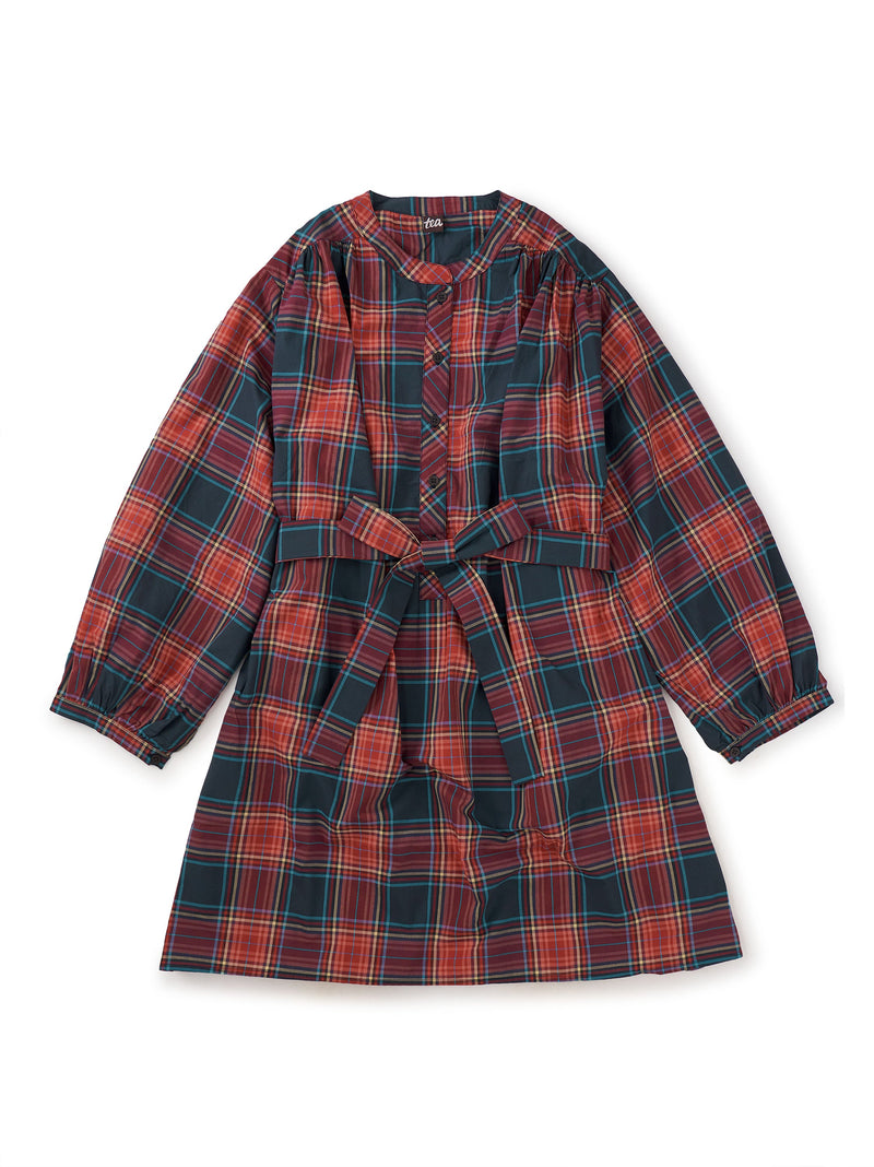 Women's Tunic Dress in Matsuri Plaid In Red - View 1