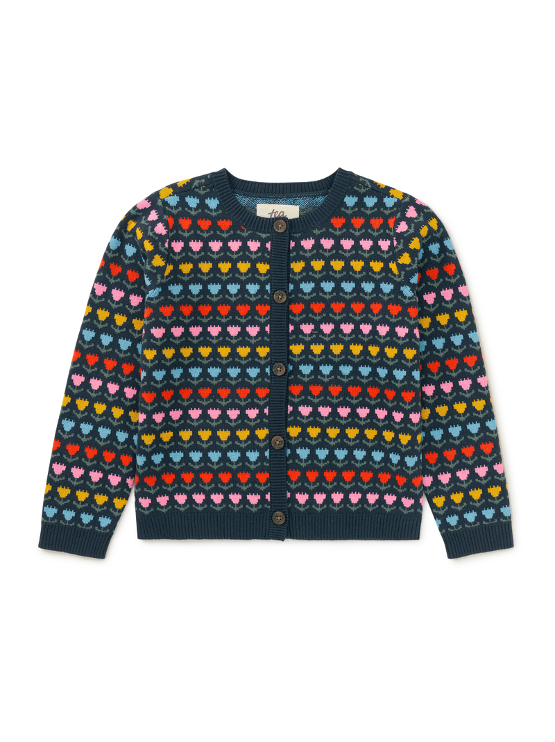Iconic Cardigan in Knit Tulips - View 1