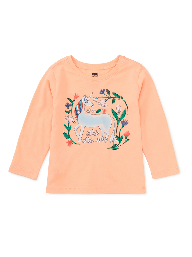Unicorn Garden Graphic Tee in Salmon - View 2