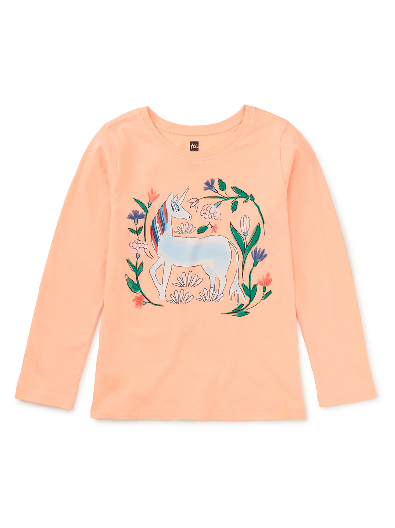 Unicorn Garden Graphic Tee in Salmon - View 2