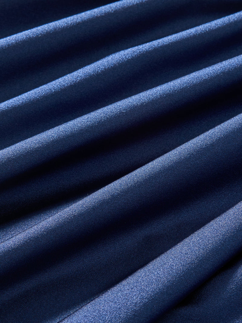 Pleated Shiny Skirt in Nightfall - View 2