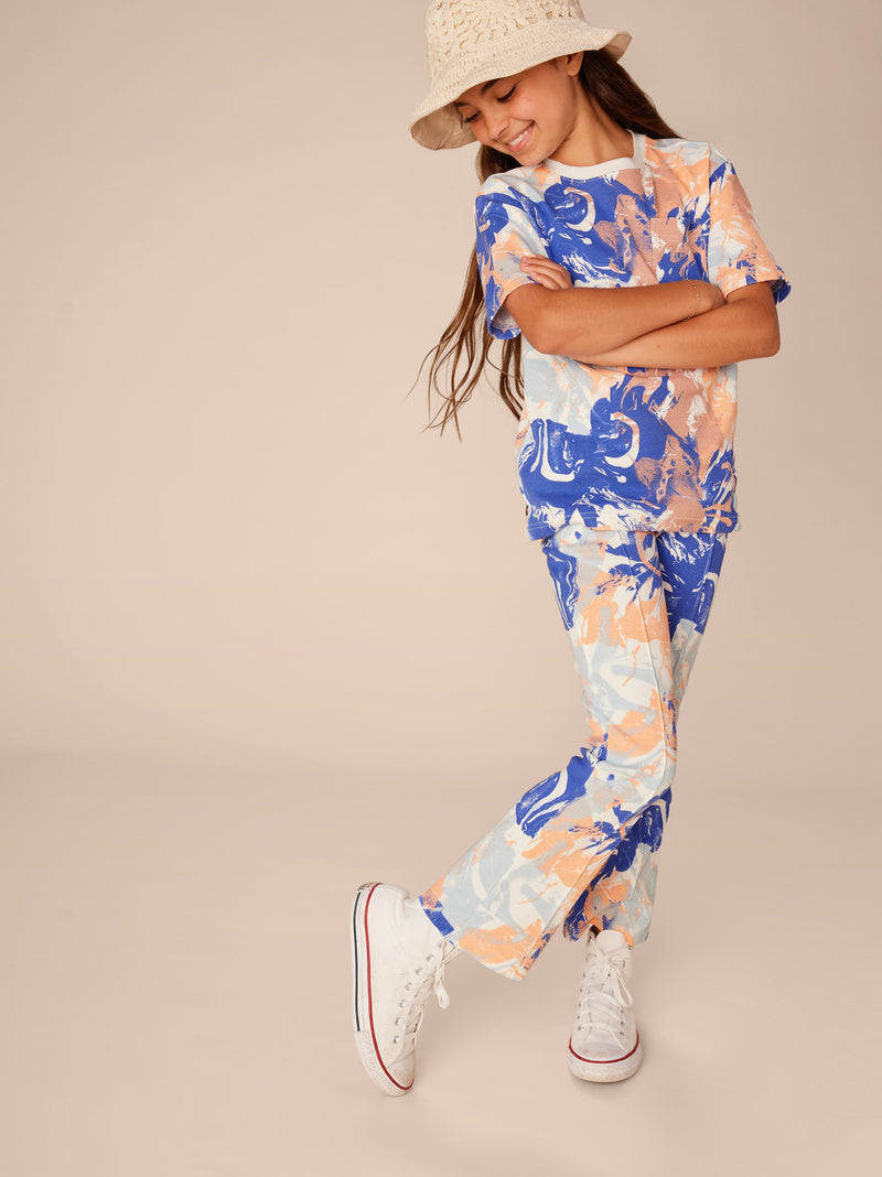 Ribbed Flare Pants in Marvelous Marble - View 2
