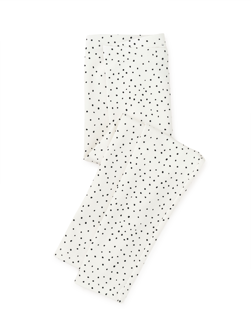 Printed Leggings in Ink Blot Dot In Chalk - View 1