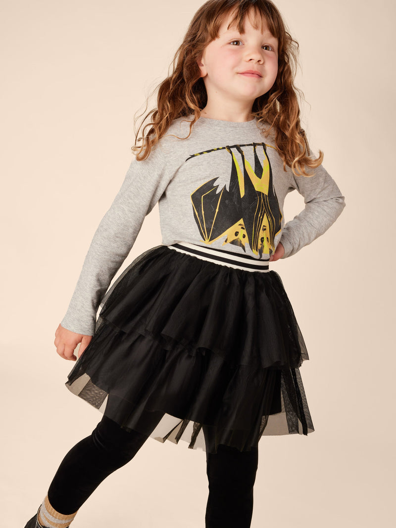 Tiered Tulle Skirt in Jet Black - View 2