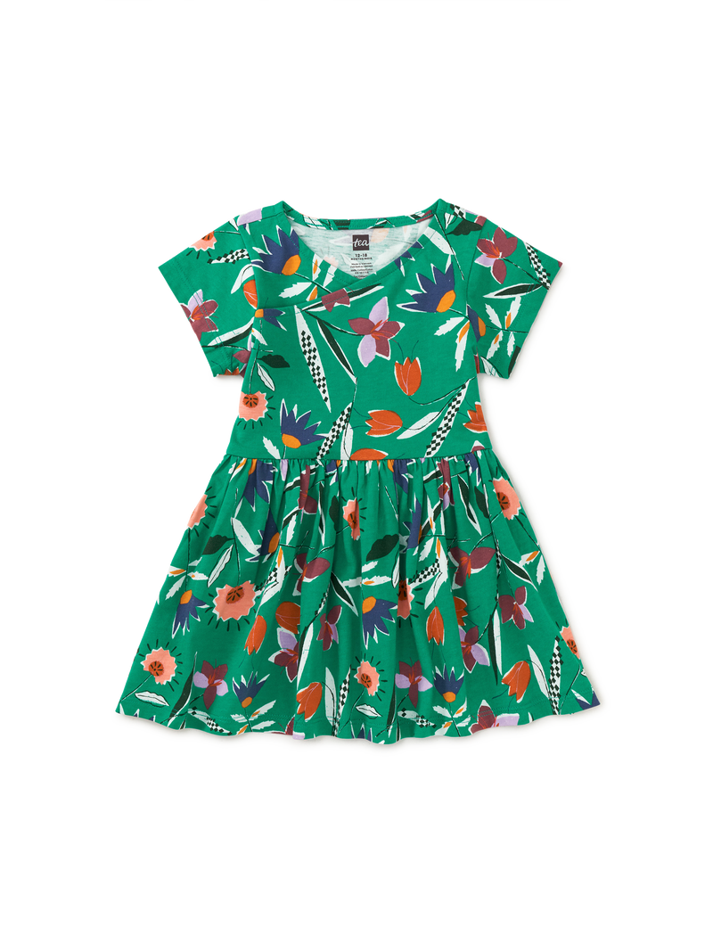 Short Sleeve Wrap Neck Dress in Kilim Tulip - View 2