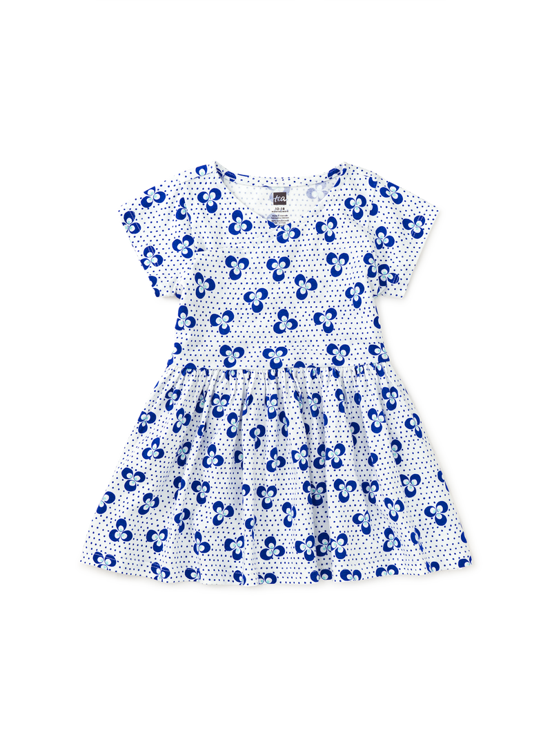 Short Sleeve Wrap Neck Dress in Nazar Boncuk Dots - View 2