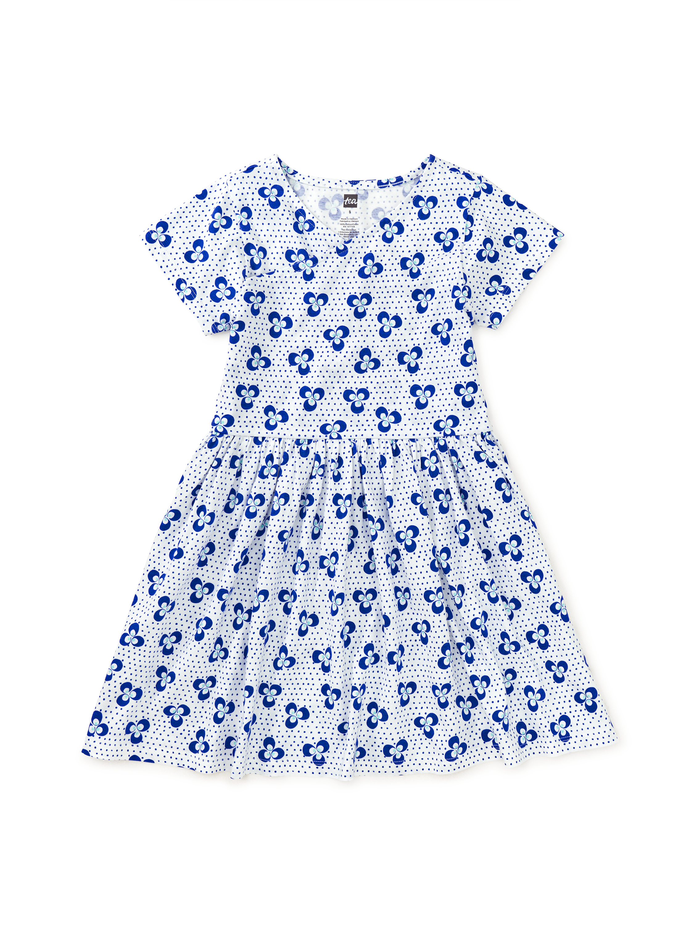 Short Sleeve Wrap Neck Dress