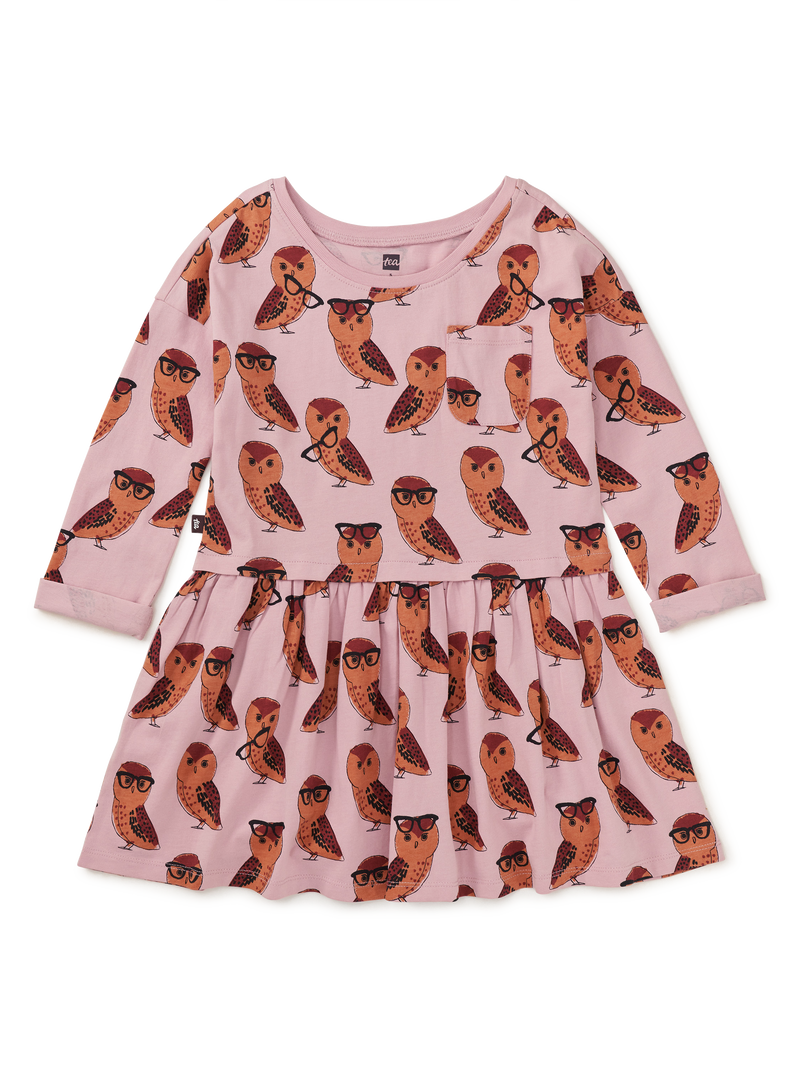 Printed Pocket Play Dress in All Knowing Owl - View 1
