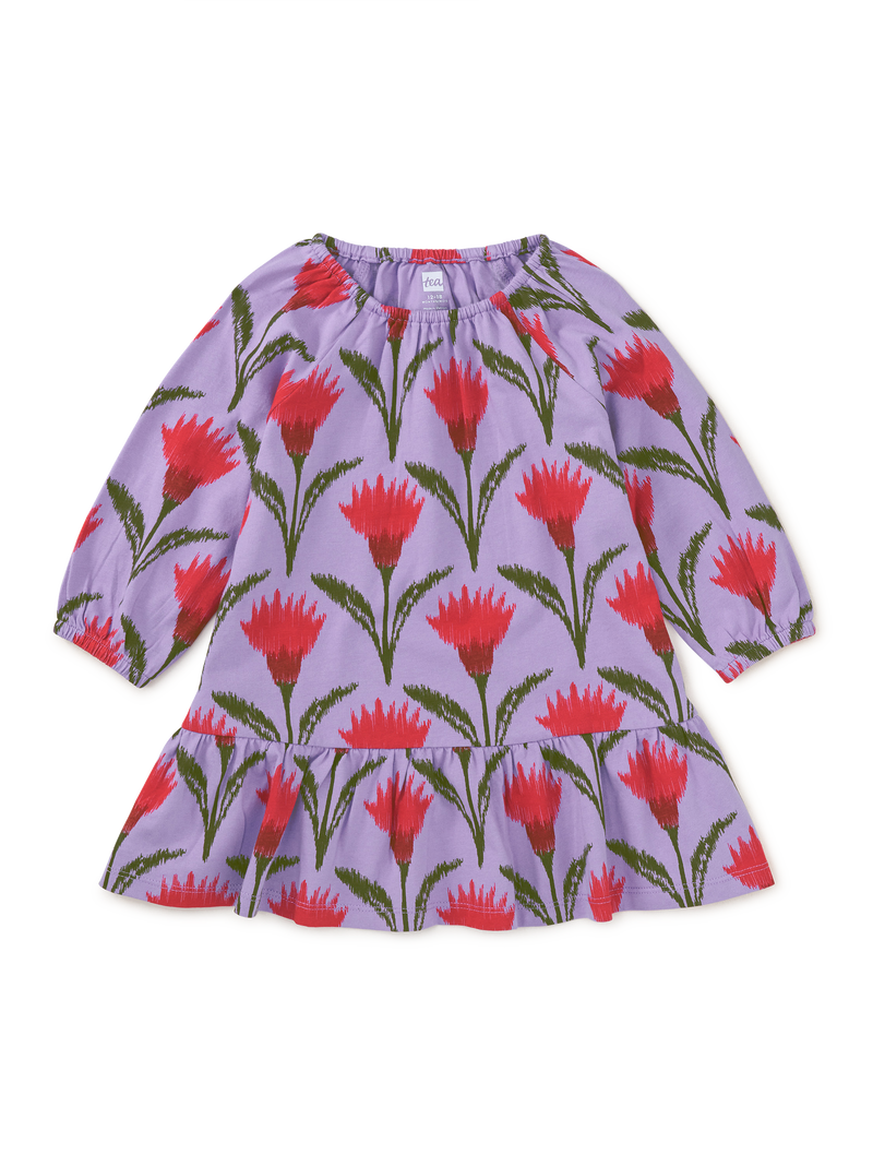 Blouson Sleeve Dress in Ikat Thistle - View 2