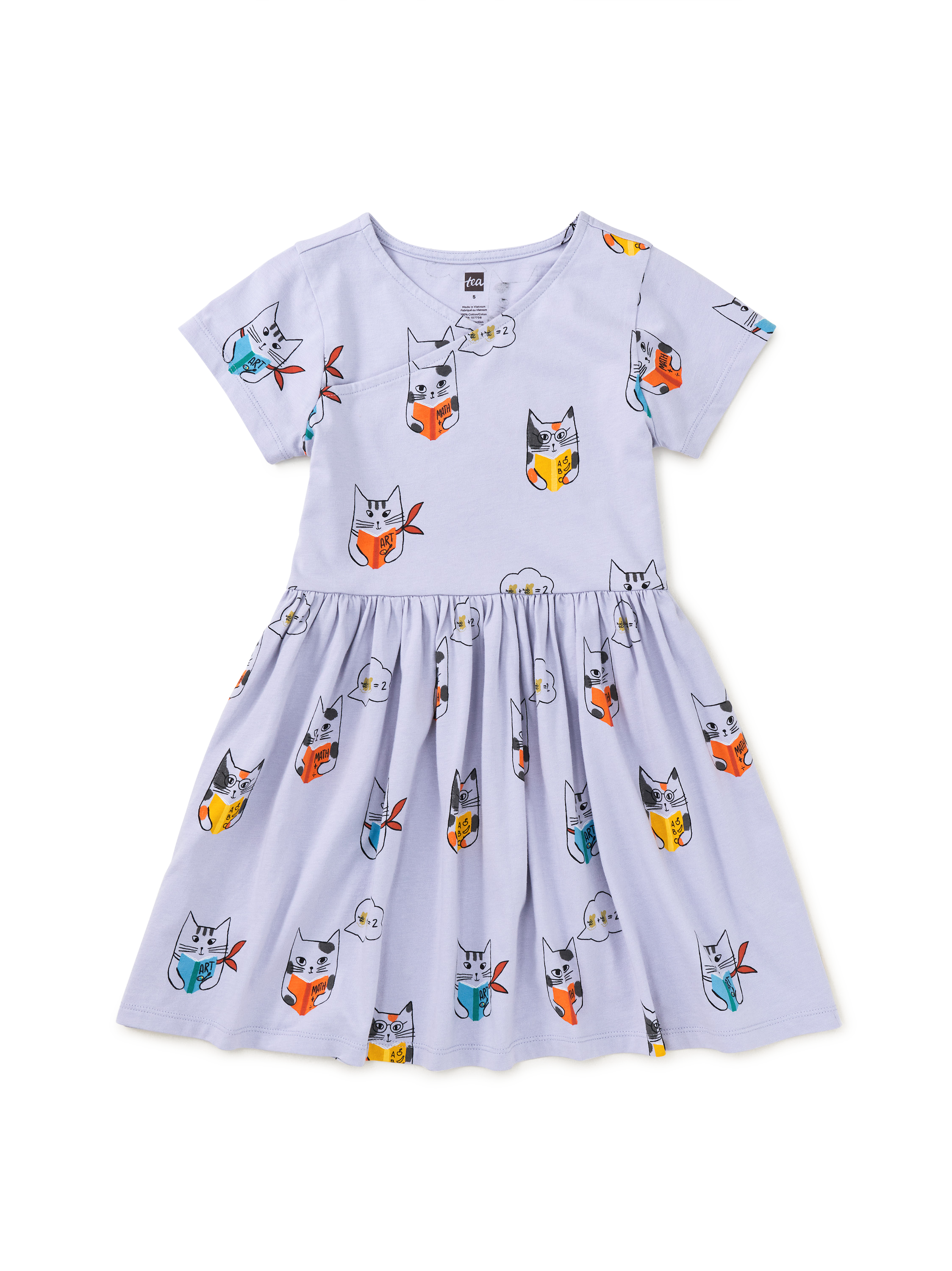 Short Sleeve Wrap Neck Dress