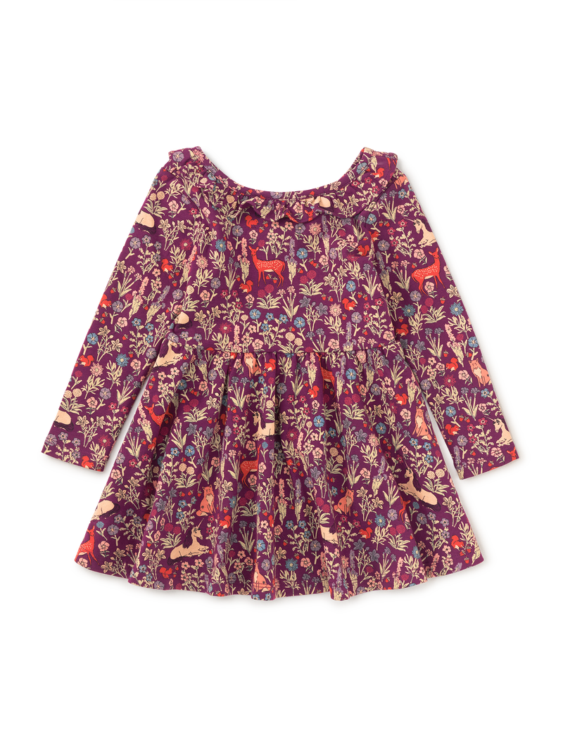 Ruffle Collar Ballet Dress in Scottish Woodlands Berry - View 2