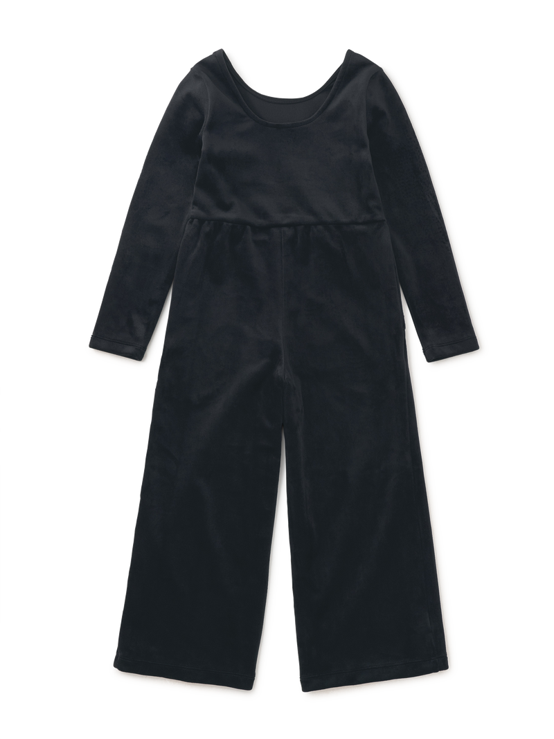 Just For Kicks Velour Jumpsuit in Jet Black - View 2
