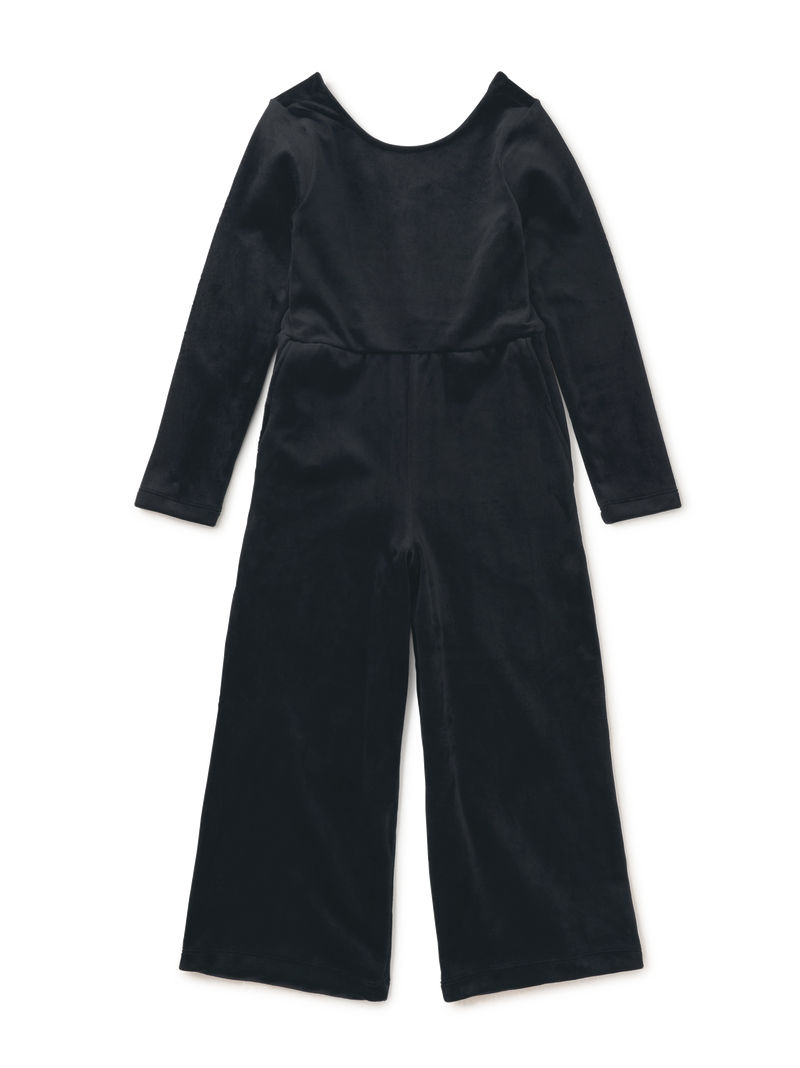 Just For Kicks Velour Jumpsuit in Jet Black - View 1