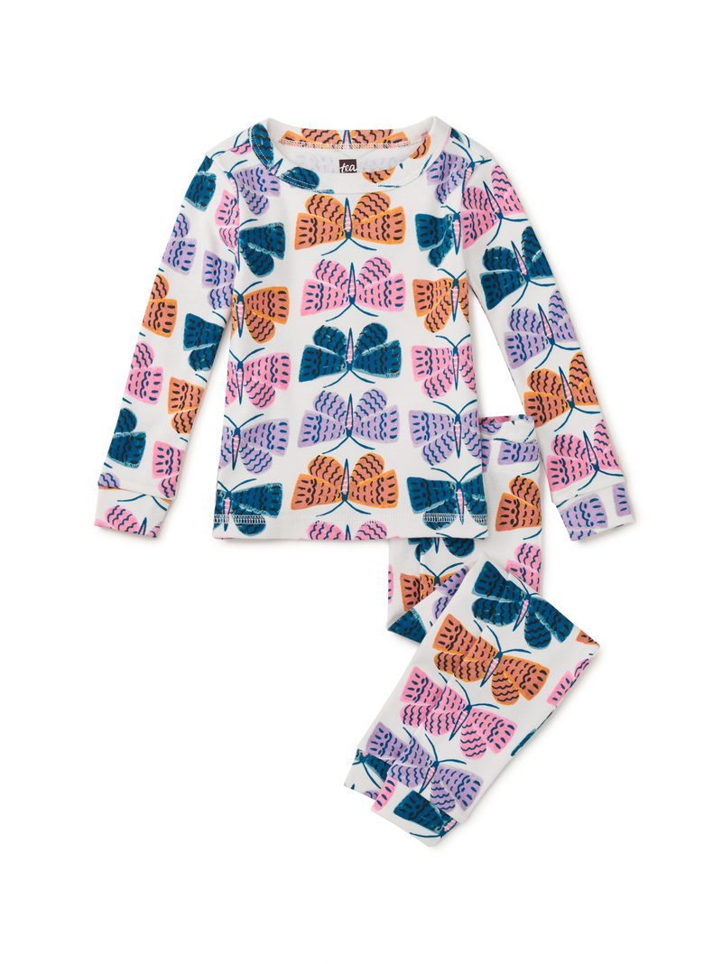 Goodnight Pajama Set in Wiggle Wings Butterflies - View 2