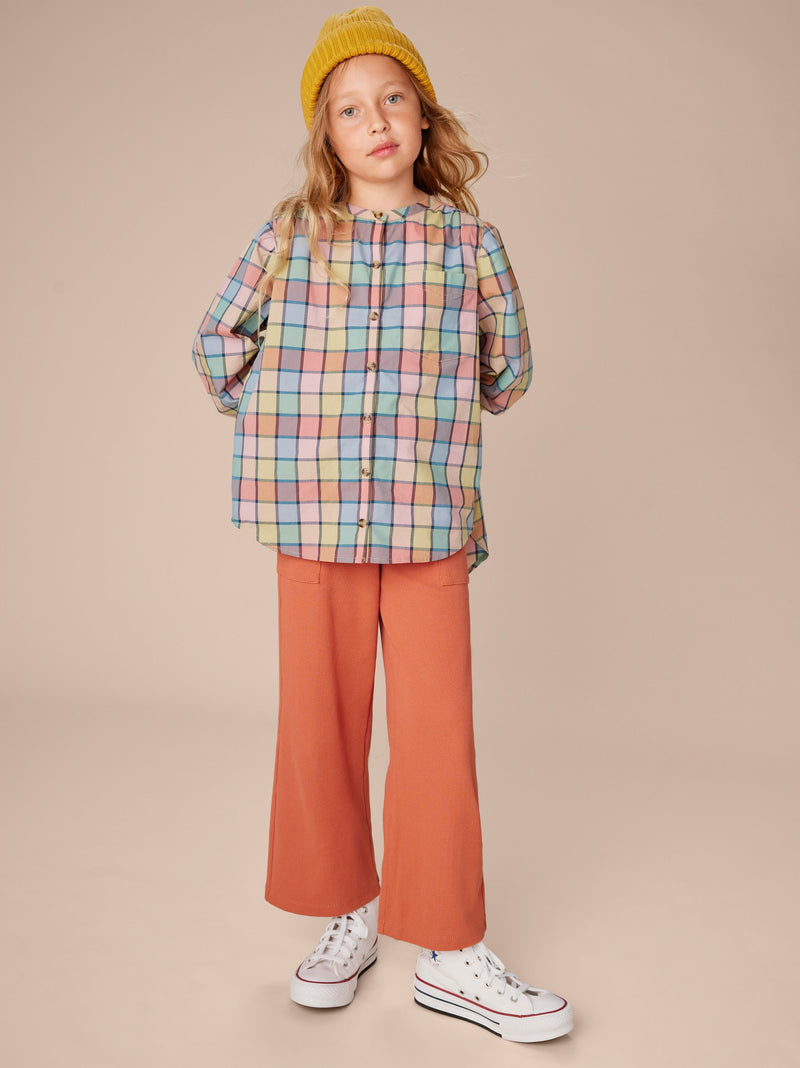 Long Sleeve Button-Up Tunic in Van Lake Plaid - View 2