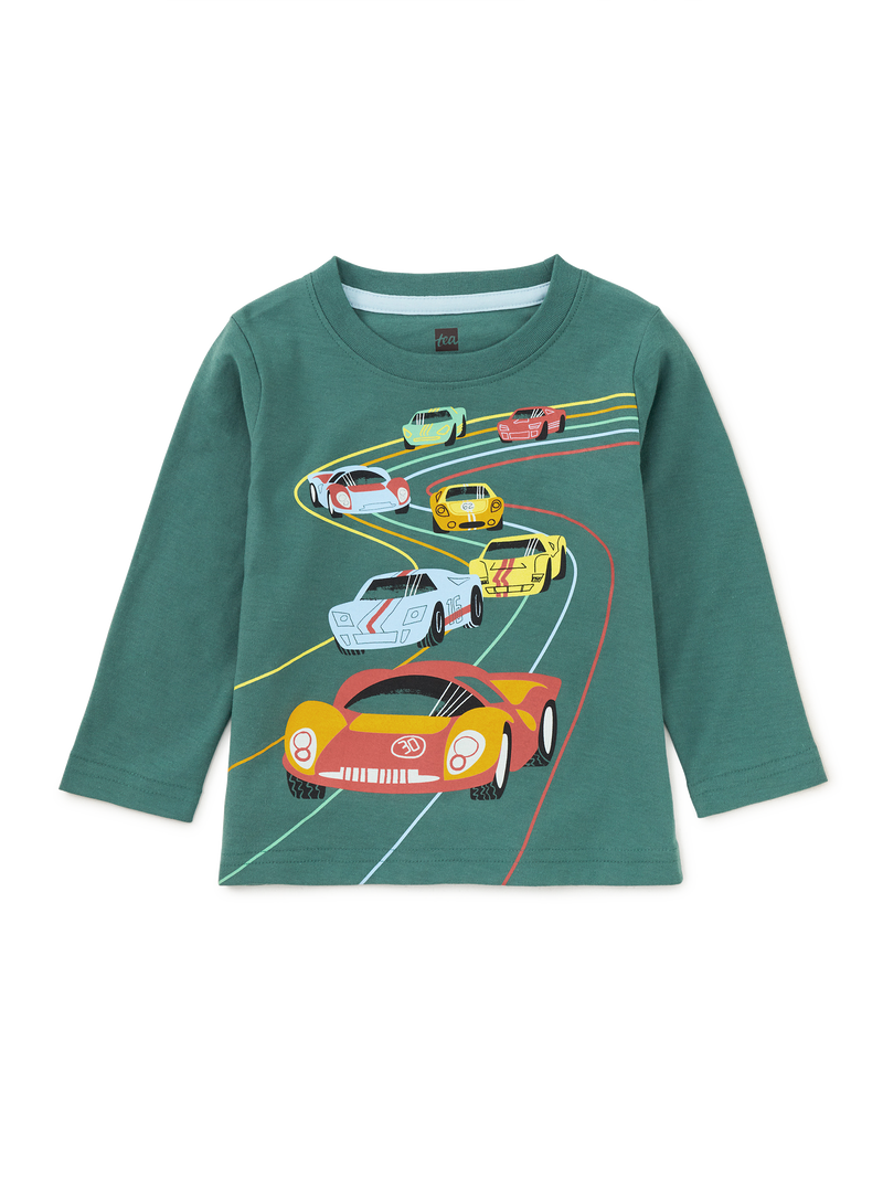 Le Mans Race Graphic Tee in Silver Pine - View 2
