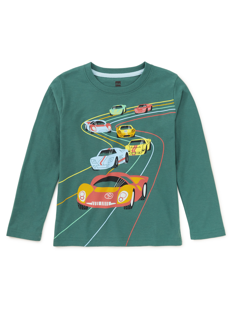 Le Mans Race Graphic Tee in Silver Pine - View 1