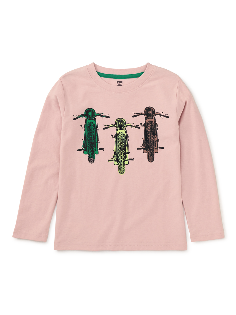 Motor Bikes Graphic Tee in Cameo Pink - View 1