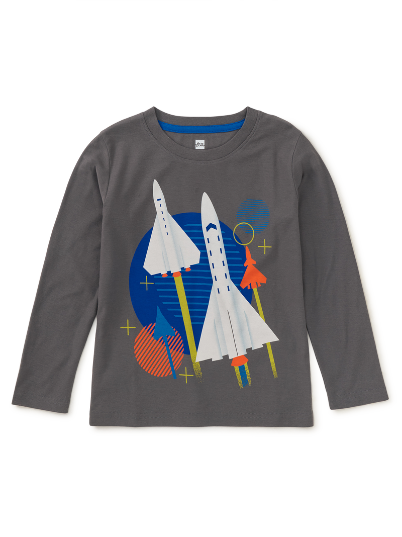 Space Ace Graphic Tee in Thunder - View 1