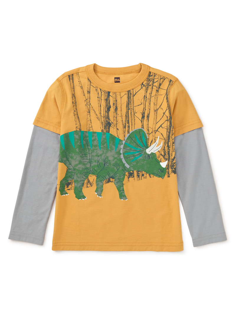 Triceratops Layered Tee in Peanut - View 1