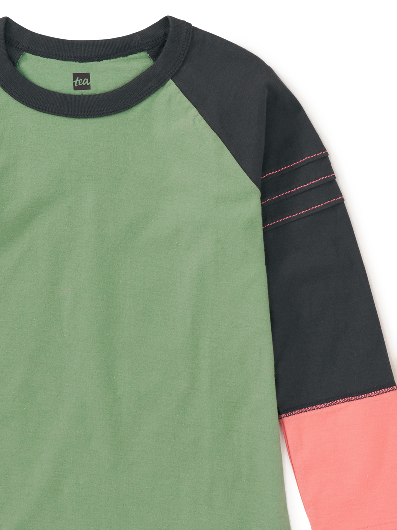 Explorer Colorblock Raglan Top in Thyme - View 2