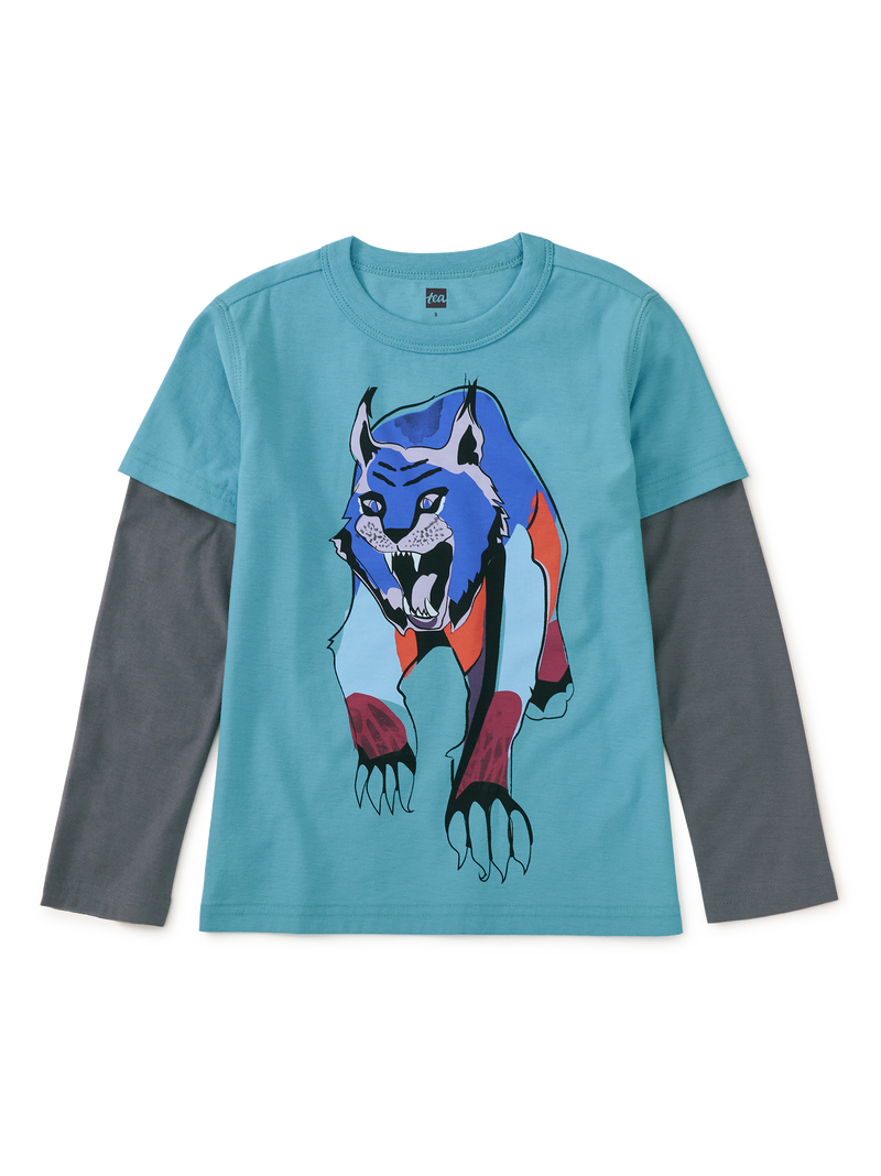 Lynx Layered Sleeve Tee in Seashore - View 1