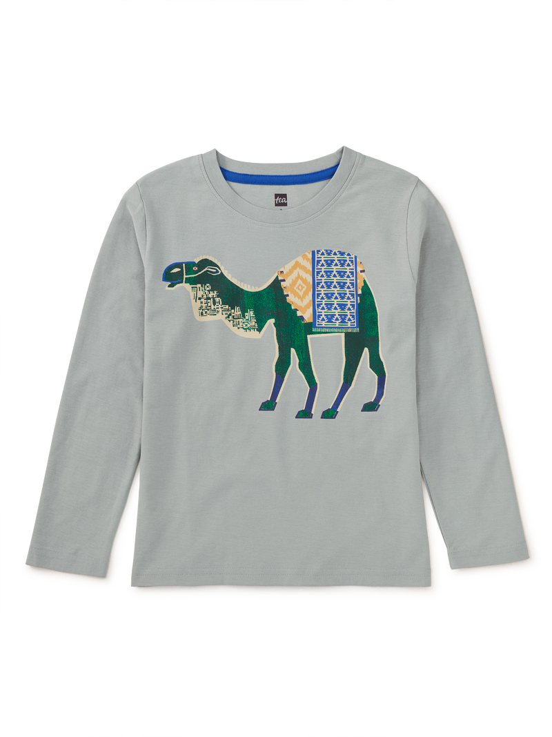 Camel Tapestry Graphic Tee in Mica - View 1