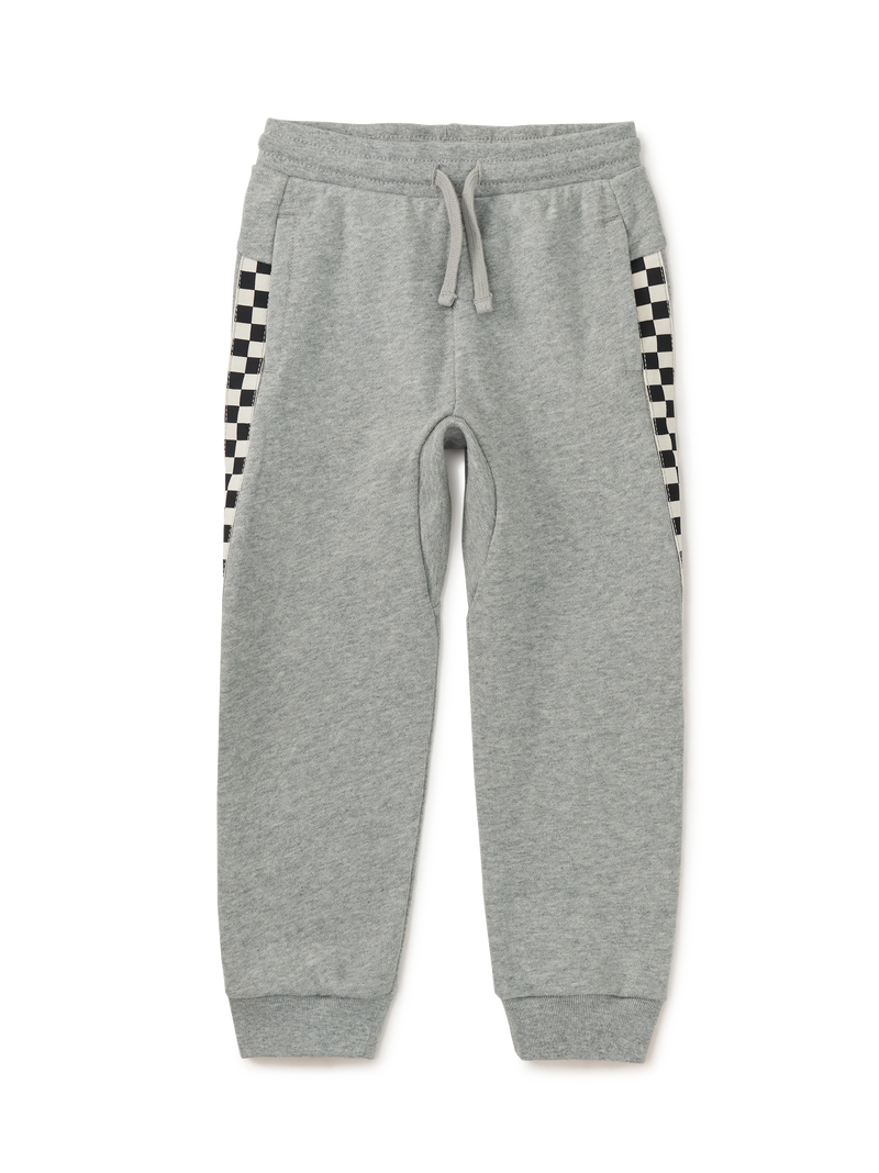 Stripe-Out Joggers in Med Heather Grey - View 1