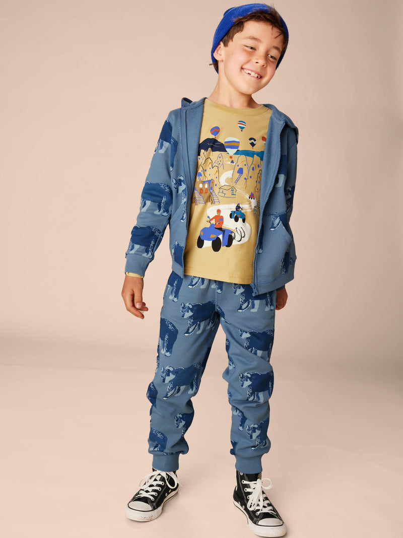 Going Places Joggers in Bushy Bear In Coronet Blue - View 2