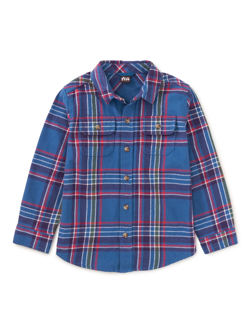 Flannel Button Up Shirt in Castle Lake Plaid - View 1