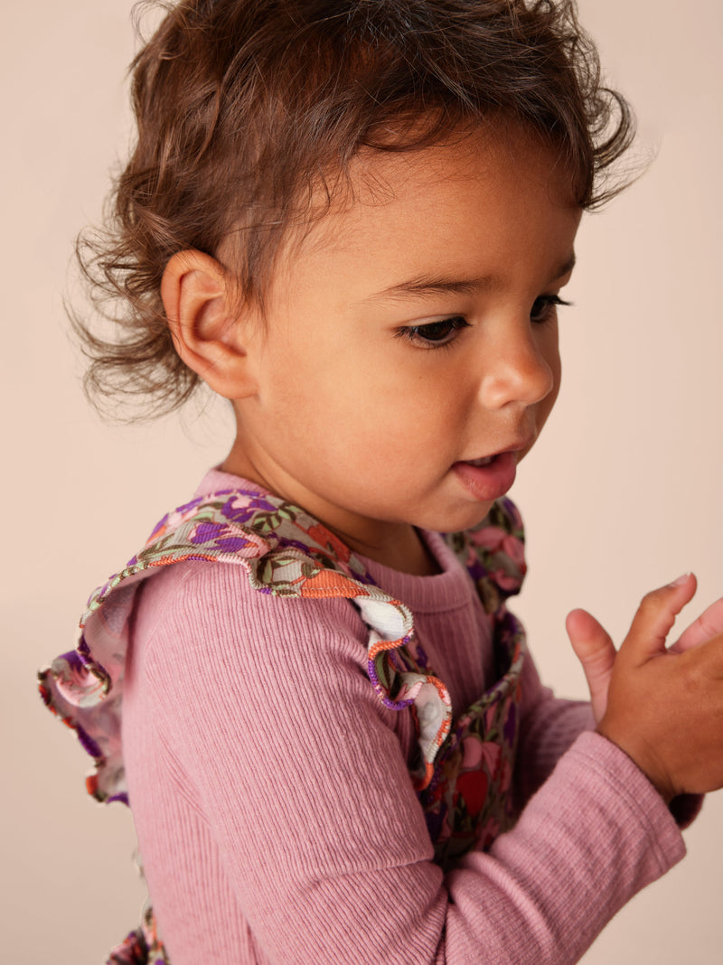 Lap Shoulder Baby Bodysuit in Antique Rose - View 2
