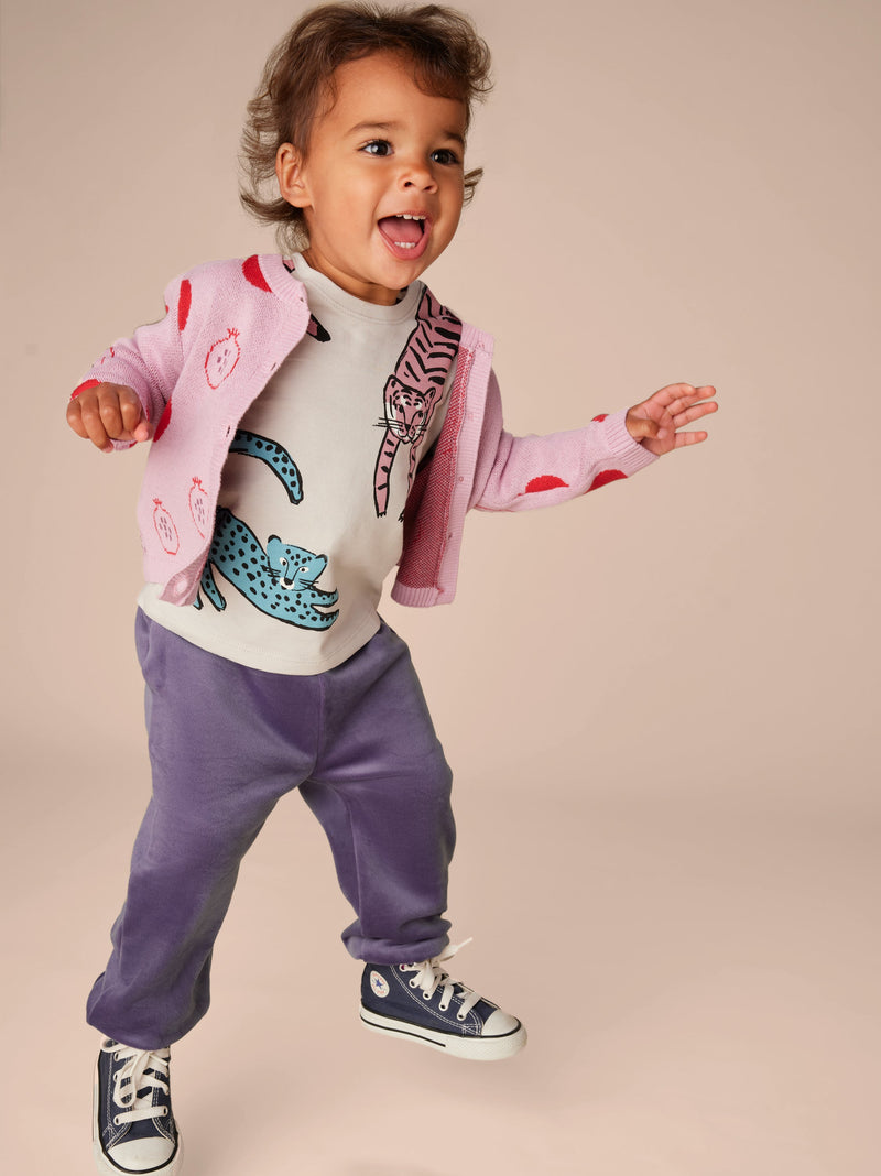 Easy Fit Velour Baby Joggers in Shadow - View 2