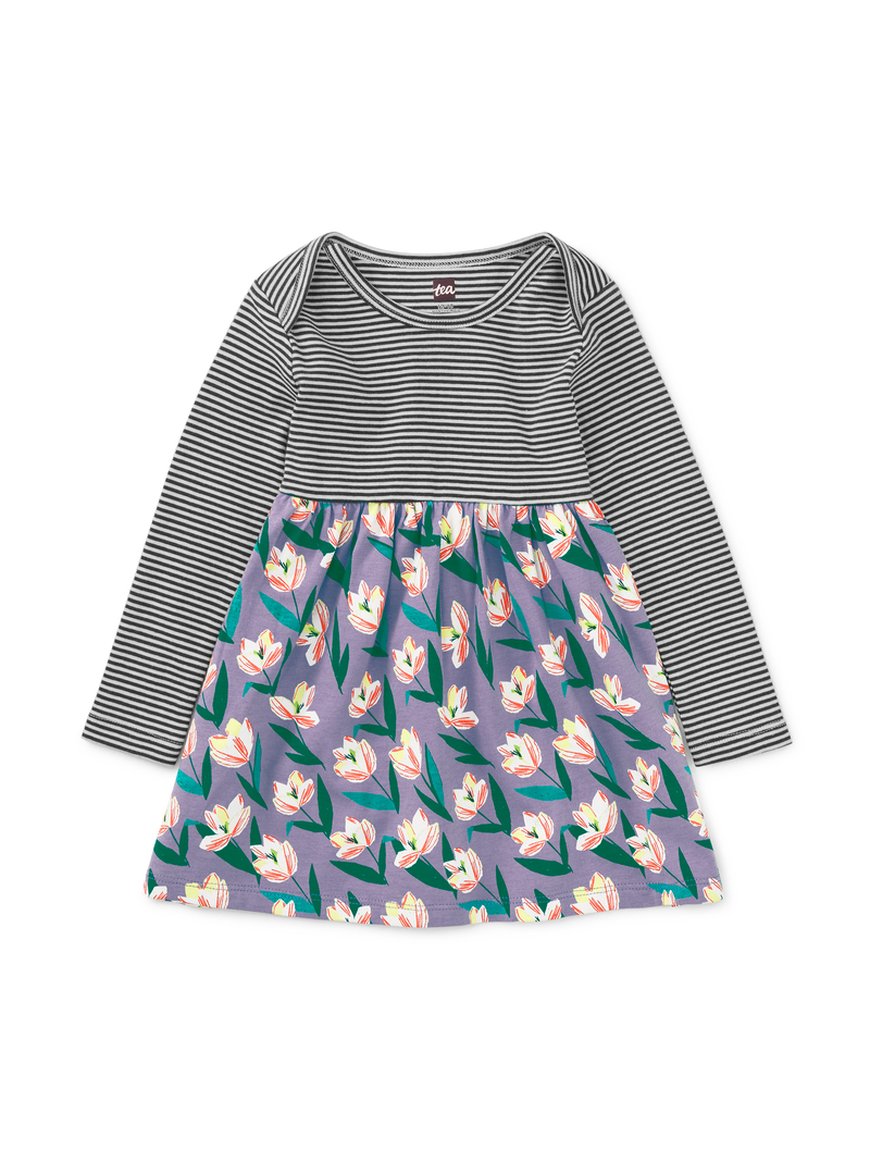 Print Mix Skirted Baby Dress in Semper Augustus Tulip - View 1