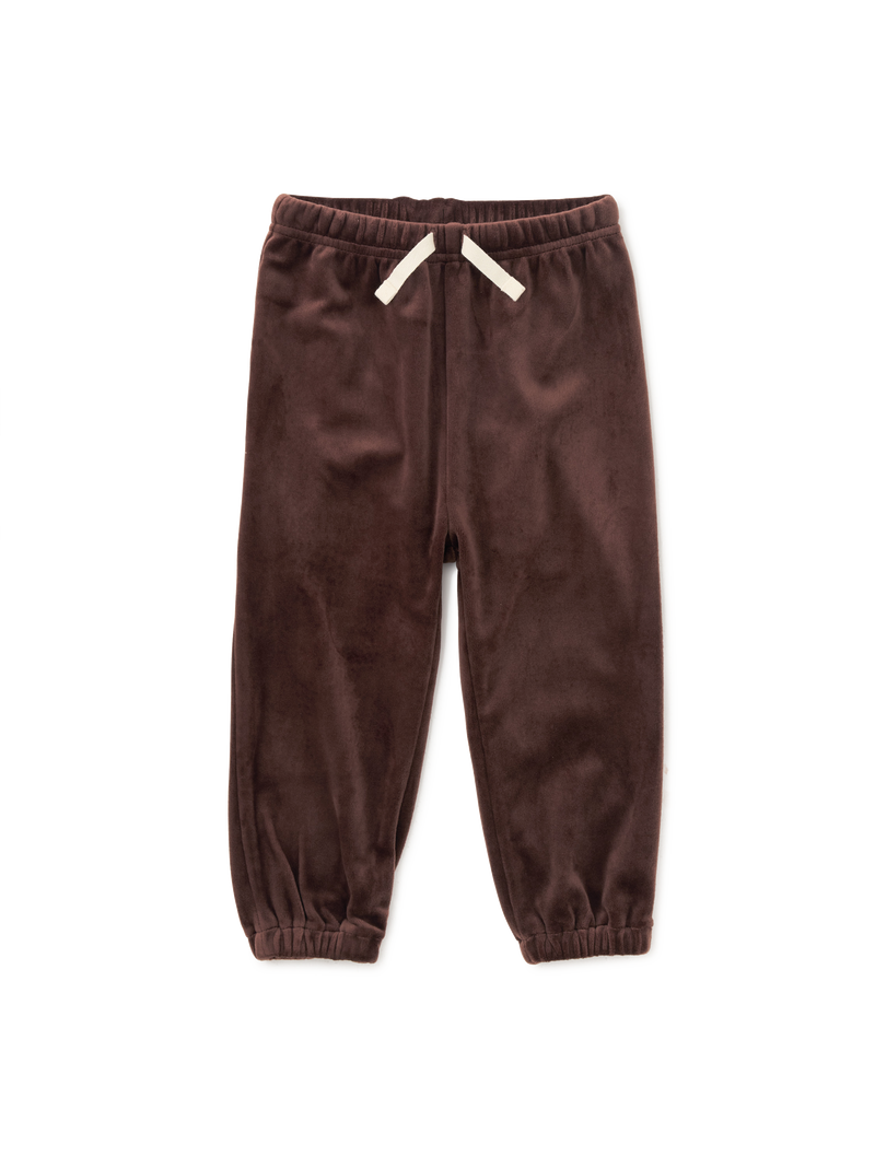 Easy Fit Velour Baby Joggers in Chocolate - View 1
