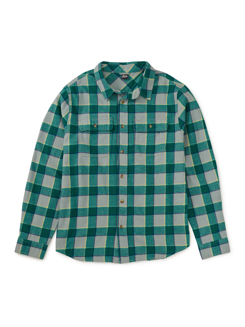 Adult Flannel Button Up Shirt in Anatolian Plaid - View 1