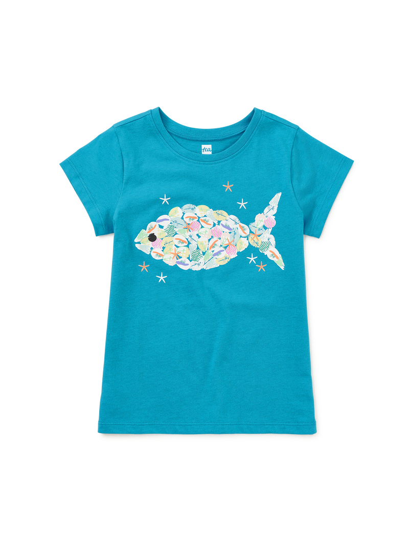 Shell Fish Graphic Tee in Nordic Blue - View 1