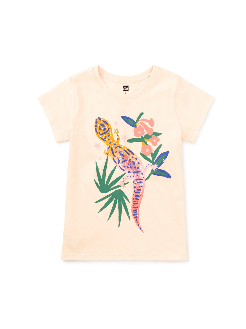 Lizard And Flowers Graphic Tee in Creole Pink - View 1