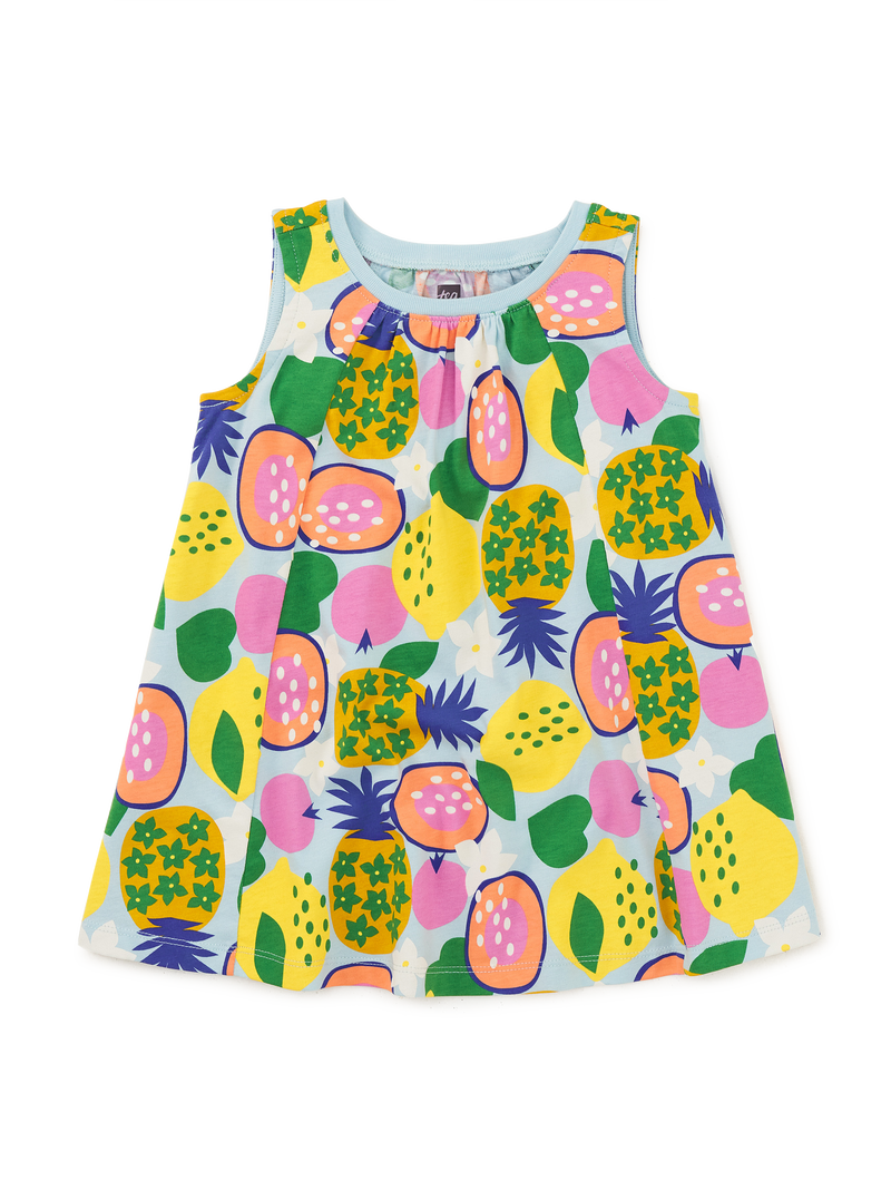 Trapeze Dress in Tropical Fruits - View 2