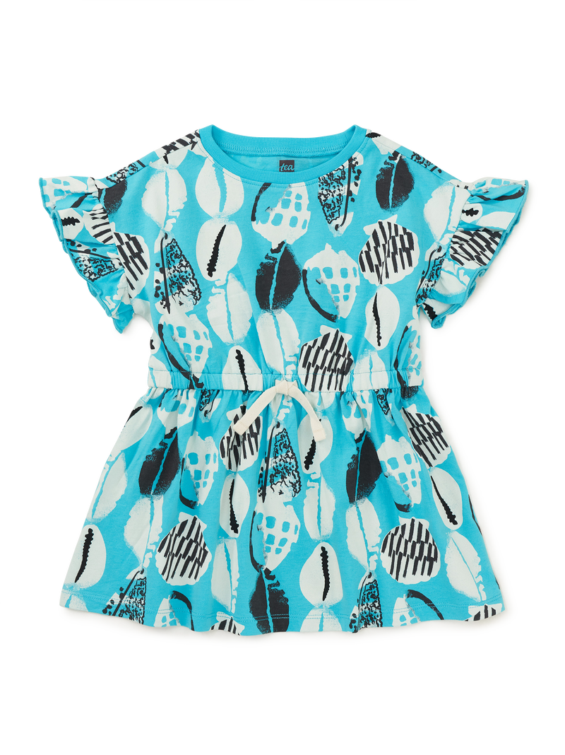 Tie Waist Dress in Blockprint Shells - View 2