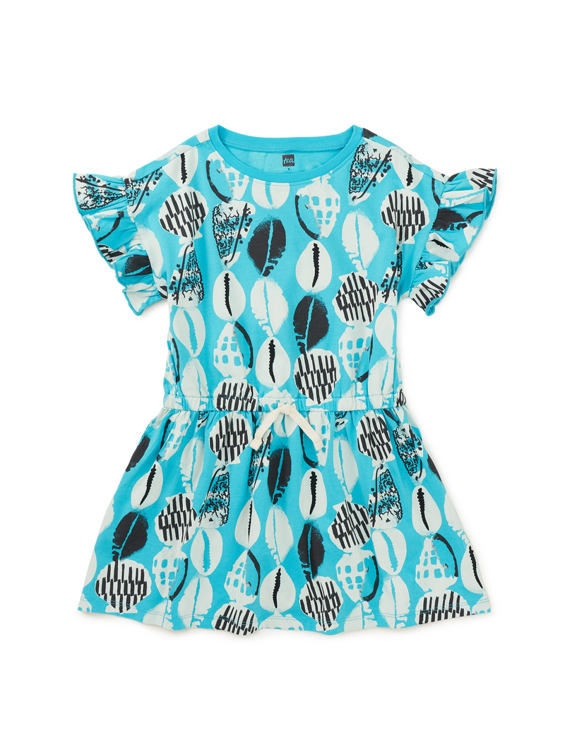 Tie Waist Dress in Blockprint Shells - View 1