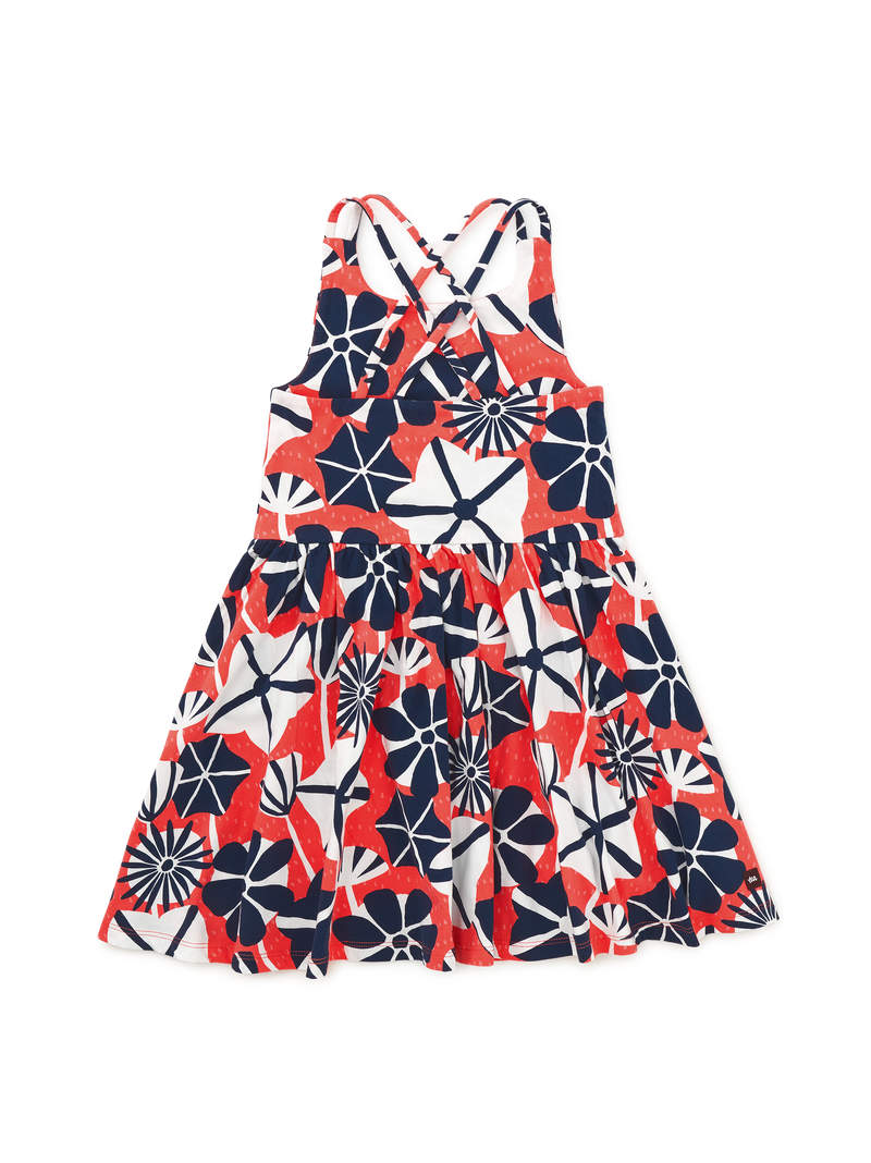 Strappy Back Skirted Dress in Watamu Sea Floral - View 2