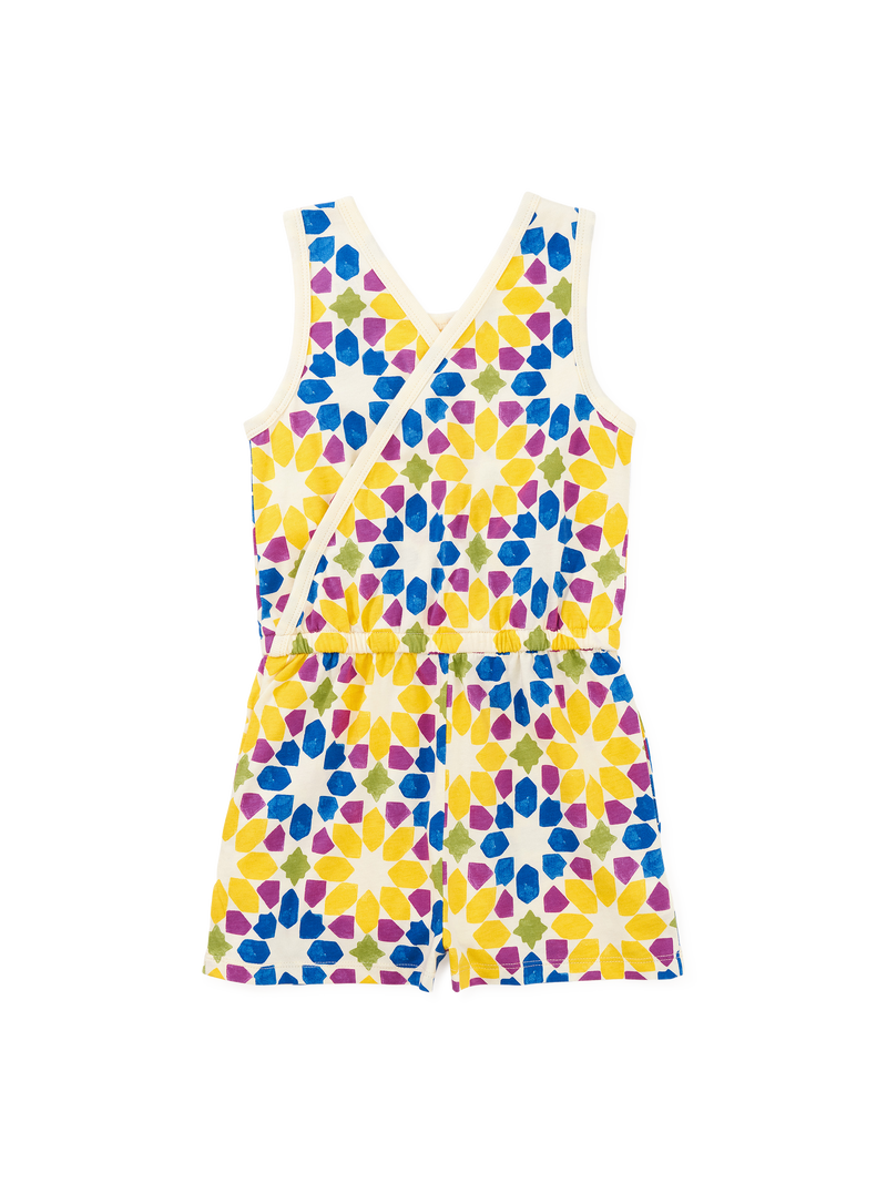 Reversible Wrap Romper in Porto Mosaic - View 2