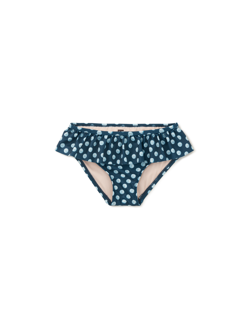 Ruffled Bikini Bottoms in Polka Dots - View 1