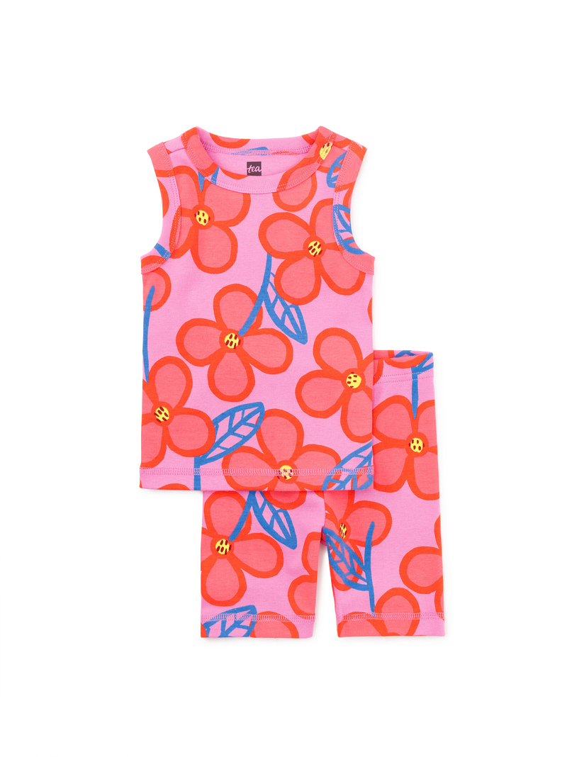 Summer Nights Tank Pajama Set in Bright Hibiscus - View 2