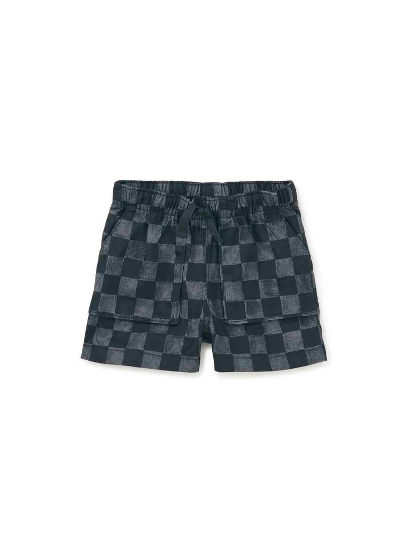 Printed Camp Shorts in Checkerboard - View 1